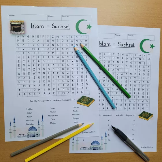 Bild in der Beschreibung des Unterrichtsmaterials Islam Weltreligion SUCHSEL Religion Ethik von Helles Köpfchen #1