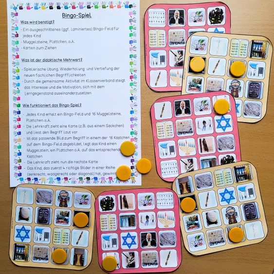Bild in der Beschreibung des Unterrichtsmaterials Judentum Weltreligion Ethik & Religion BINGO Spiel von Helles Köpfchen #1