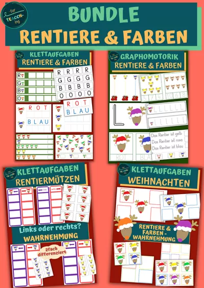 Bild in der Beschreibung des Unterrichtsmaterials Silben lesen: Rentiernamen im Advent von Special Heart for Teaching #1
