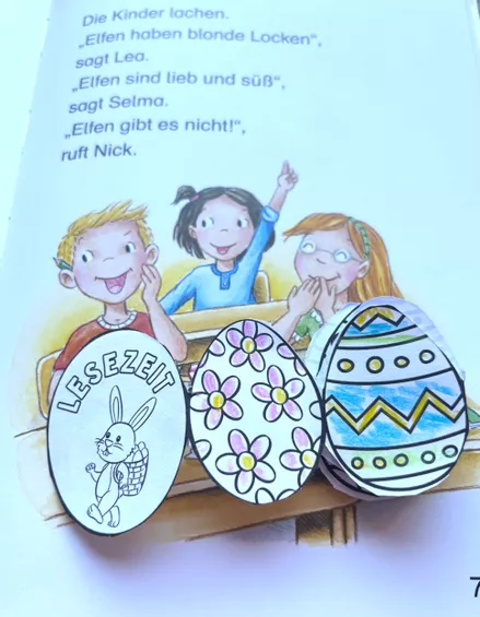 Bild in der Beschreibung des Unterrichtsmaterials Osterferien Lesepass Klasse 1, Erstleser, Leseförderung Bastelvorlage von LernTagebuch #1