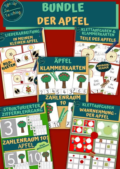 Bild in der Beschreibung des Unterrichtsmaterials Strukturierter Ziffernlehrgang: ZR 10/Apfel von Special Heart for Teaching #1