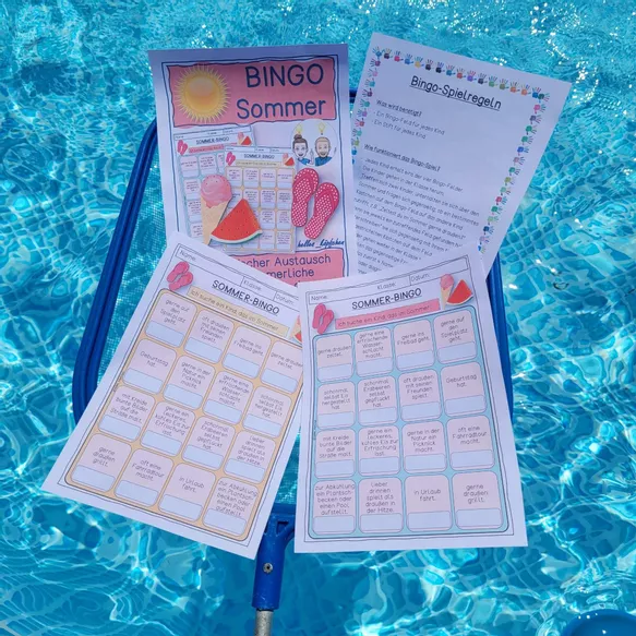 Bild in der Beschreibung des Unterrichtsmaterials Jahreszeit Sommer Bingo Spiel - Erzählen von Helles Köpfchen #1