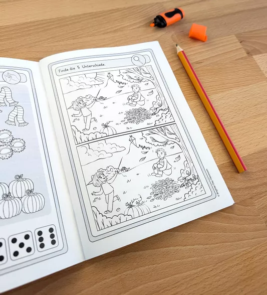 Bild in der Beschreibung des Unterrichtsmaterials Herbst Lernheft Vorschule – Arbeitsblätter für Mathematik, Deutsch & Feinmotorik von Brighter Day Classroom #2