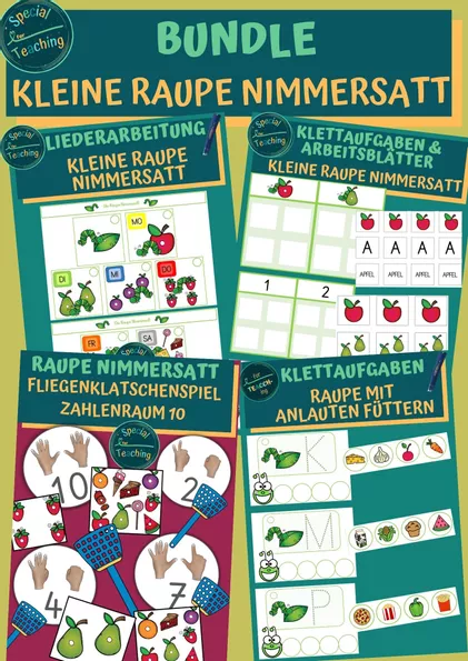 Bild in der Beschreibung des Unterrichtsmaterials Fliegenklatschenspiel: Die kleine Raupe Nimmersatt von Special Heart for Teaching #1