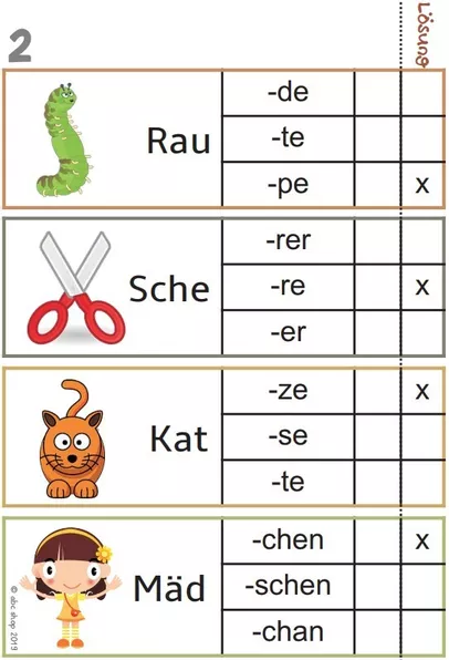 Bild in der Beschreibung des Unterrichtsmaterials 30 Klammerkarten, Welche Schreibweise ist richtig? von abc shop #1