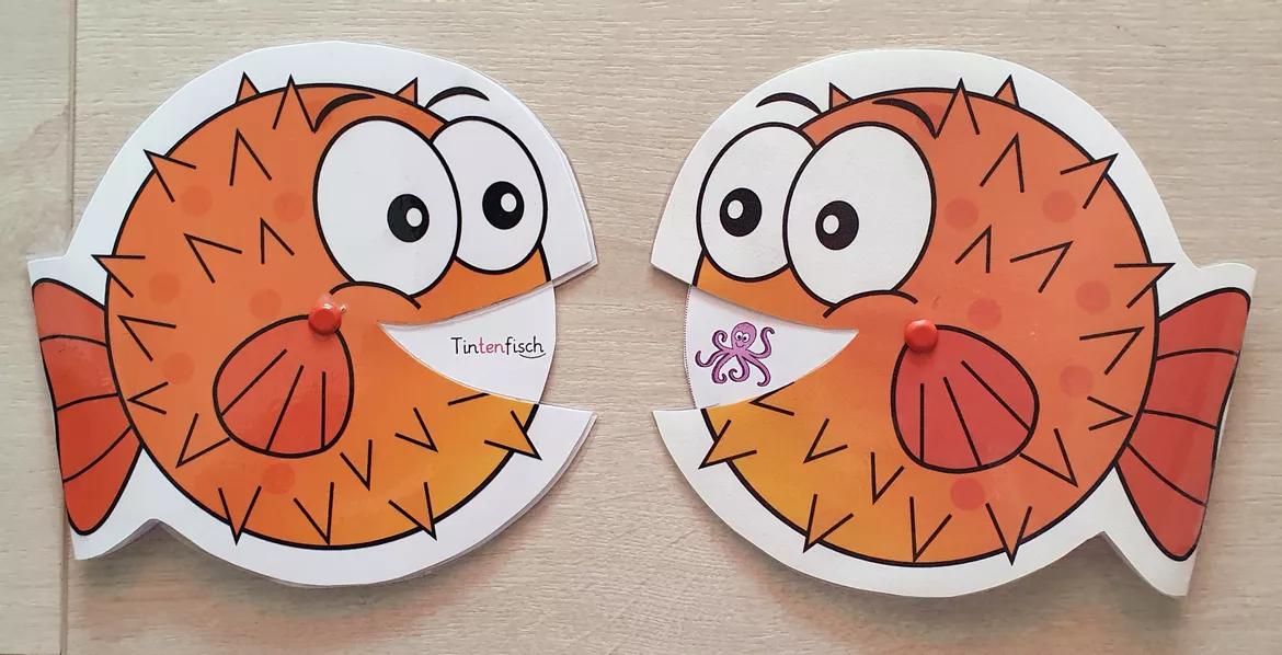 Bild in der Beschreibung des Unterrichtsmaterials Lesekugelfisch "Sch sch" - Wörter (GS) farbig und shwarz-weiß von smilematerial #1