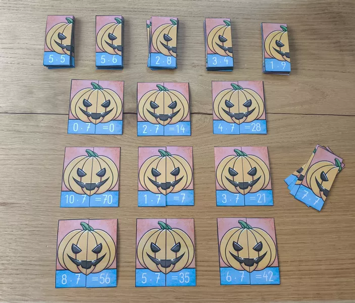 Bild in der Beschreibung des Unterrichtsmaterials Herbst - Halloween - 9er-Reihe - Legematerial von Buntspecht #1