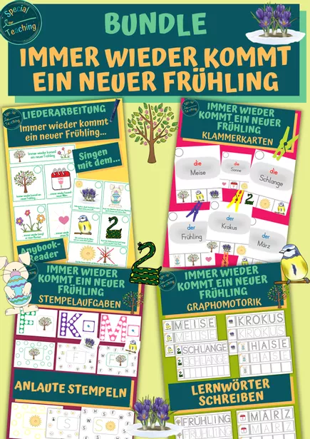 Bild in der Beschreibung des Unterrichtsmaterials Stempelaufgaben: Immer wieder kommt ein neuer Frühling von Special Heart for Teaching #1