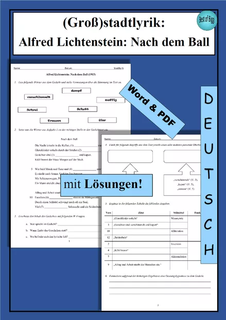 Bild in der Beschreibung des Unterrichtsmaterials Themen im Expressionismus (Lyrik) Arbeitsblatt von Best_of_Biggi #1