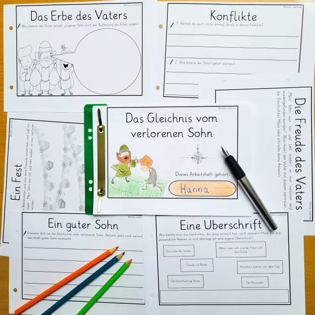 Bild in der Beschreibung des Unterrichtsmaterials Verlorener Sohn Religionsunterricht Grundschule ARBEITSHEFT von Helles Köpfchen #1