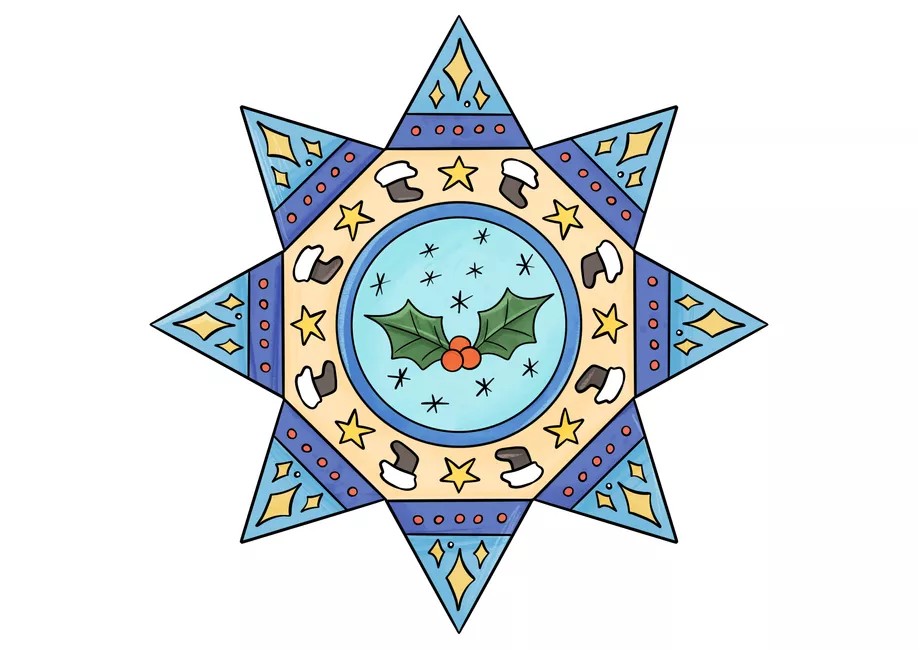Bild in der Beschreibung des Unterrichtsmaterials Wintersterne ⭐️ - Mandala-Ausmalbilder zu Winter & Weihnachten von Doodleteacher #1