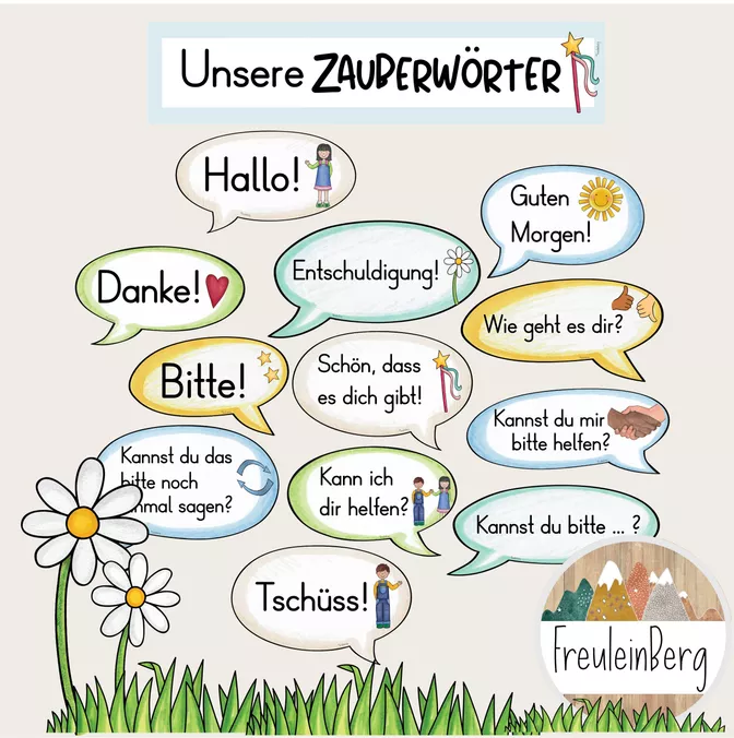 Bild in der Beschreibung des Unterrichtsmaterials Magische Worte - Zauberwörter - Freundlicher Umgang von FreuleinBerg #2