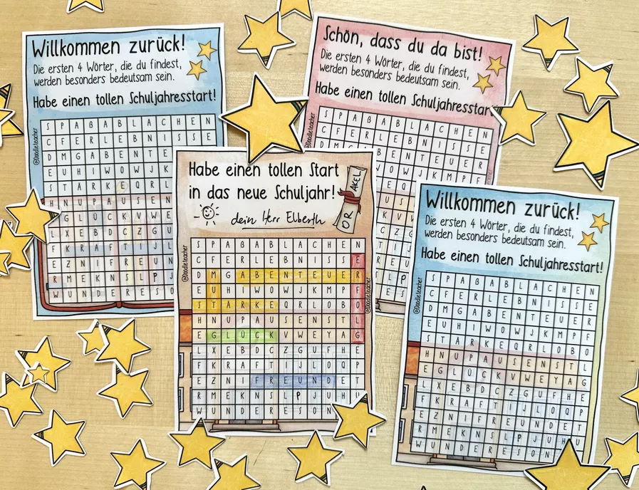 Bild in der Beschreibung des Unterrichtsmaterials Orakel - Start ins neue Schuljahr / Schuljahresanfang Suchsel von Doodleteacher #2
