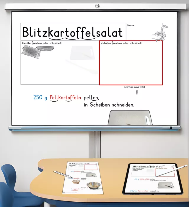 Bild in der Beschreibung des Unterrichtsmaterials Blitzkartoffelsalat (Kartoffelsalat mit Farmersalat) von Stolpersteine #1