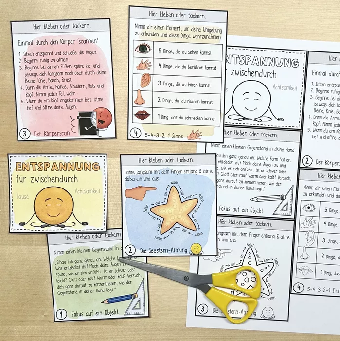 Bild in der Beschreibung des Unterrichtsmaterials Entspannung / SOS bei Stress - Flipbook / Schulstress / Atmung / Atemübungen von Doodleteacher #2