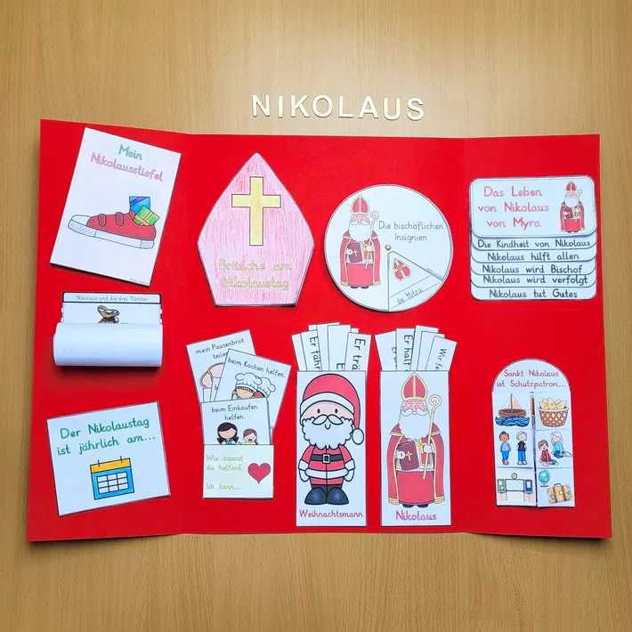 Bild in der Beschreibung des Unterrichtsmaterials Nikolaus Lapbook Grundschule (differenziert) von Helles Köpfchen #1