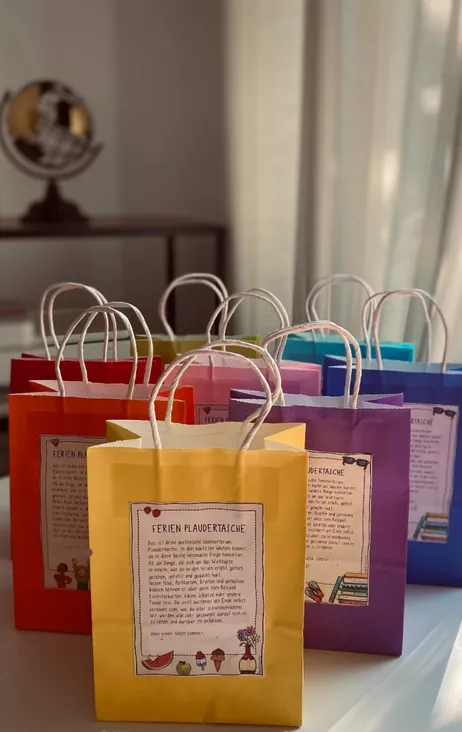 Bild in der Beschreibung des Unterrichtsmaterials Plauderkoffer / Plaudertasche für die Sommerferien / Abschied / Abschiedsgeschenk / Zeugnis / Schuljahresende von Doodleteacher #4