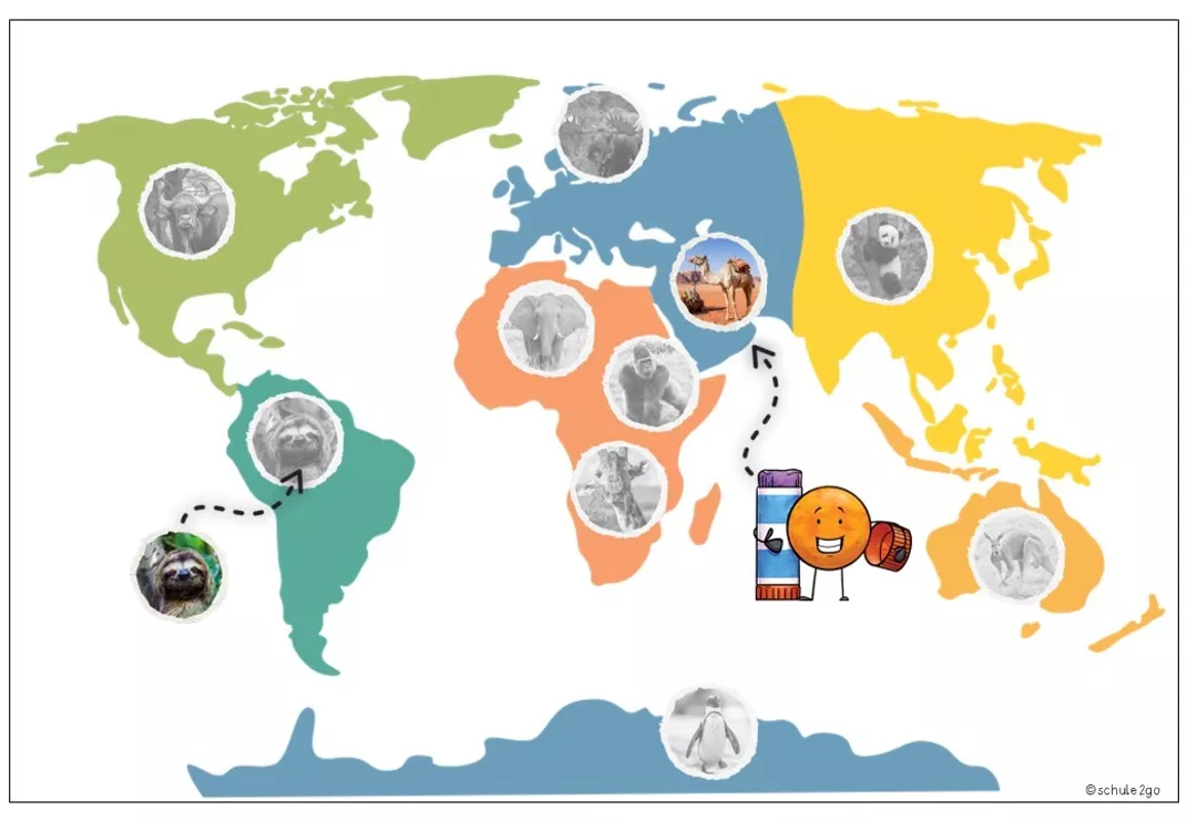 Bild in der Beschreibung des Unterrichtsmaterials Tiere aus aller Welt / Leseheft von Schule2go #2