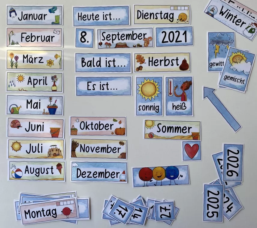 Bild in der Beschreibung des Unterrichtsmaterials Tafelkalender 📆 / Universal-Kalender und Wetterstation 🌧 (Update 2025/26...) Klassenzimmer Ritual von Doodleteacher #3