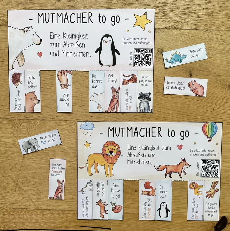 Bild in der Beschreibung des Unterrichtsmaterials Mutmacher to go - mit den Tieren der @Mutmachkarten von Doodleteacher #2