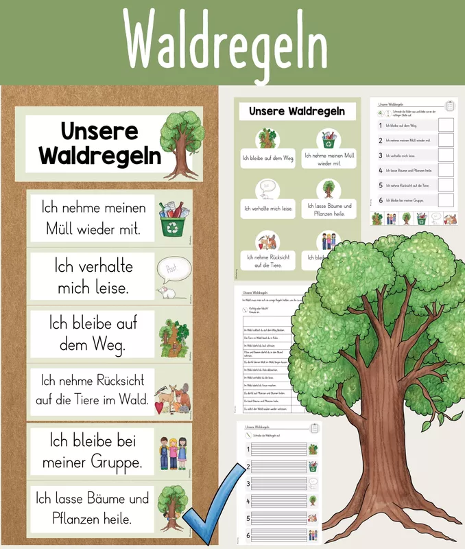 Bild in der Beschreibung des Unterrichtsmaterials Waldregeln - Tafelmaterial und Arbeitsblätter von FreuleinBerg #1
