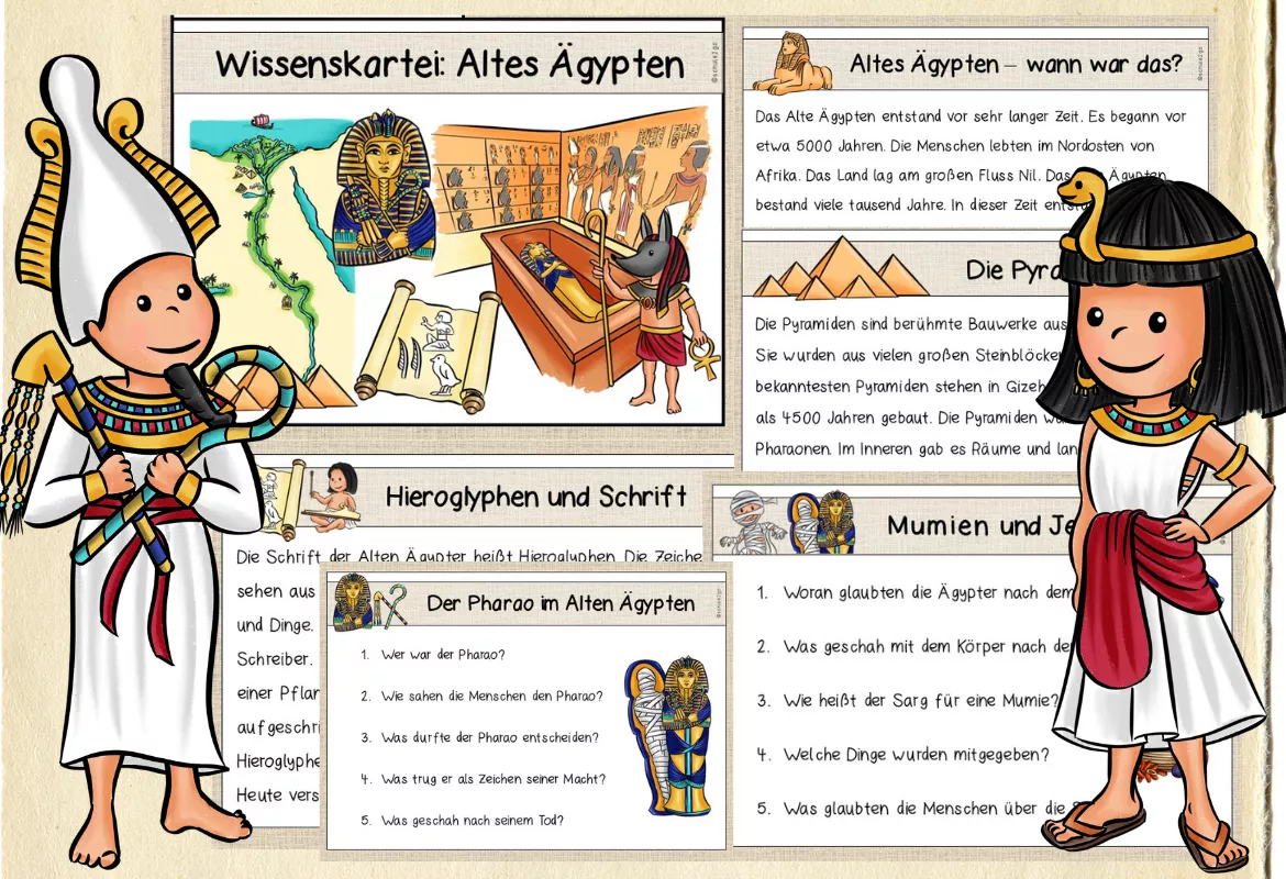 Bild in der Beschreibung des Unterrichtsmaterials ALTES ÄGYPTEN / Wissenskartei von Schule2go #1