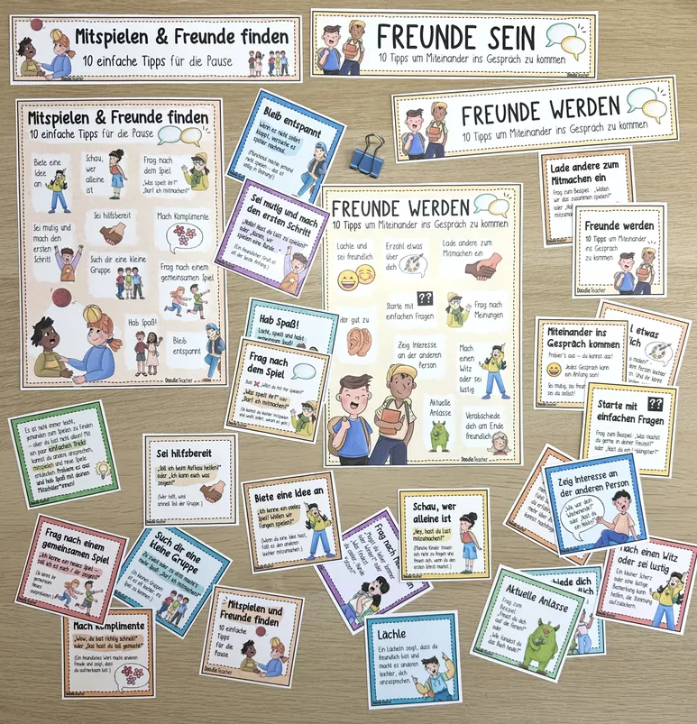 Bild in der Beschreibung des Unterrichtsmaterials FREUNDSCHAFT 👫 – Materialpaket für die Grundschule / Freunde von Doodleteacher #1