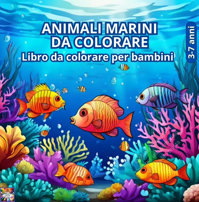 Bild in der Beschreibung des Unterrichtsmaterials ANIMALI MARINI DA COLORARE (per bambini 3/7 anni) von Matite Colorate Books #1