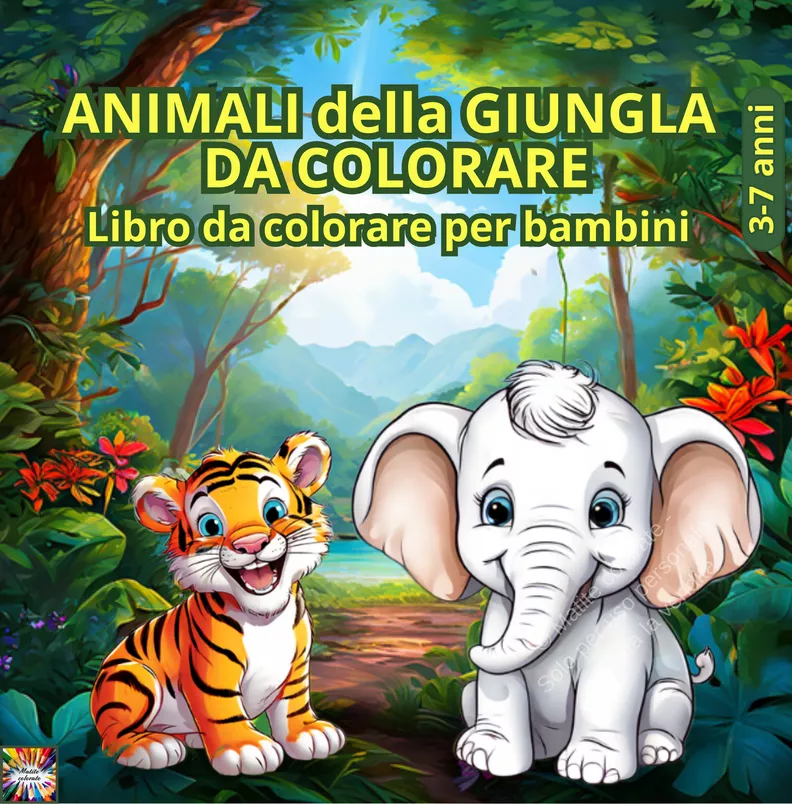 Bild in der Beschreibung des Unterrichtsmaterials ANIMALI DELLA GIUNGLA DA COLORARE (per bambini 3/7 anni) von Matite Colorate Books #1