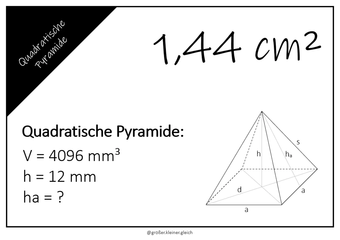 Bild in der Beschreibung des Unterrichtsmaterials Quadratische Pyramide - Rechenspaziergang von größer.kleiner.gleich #2