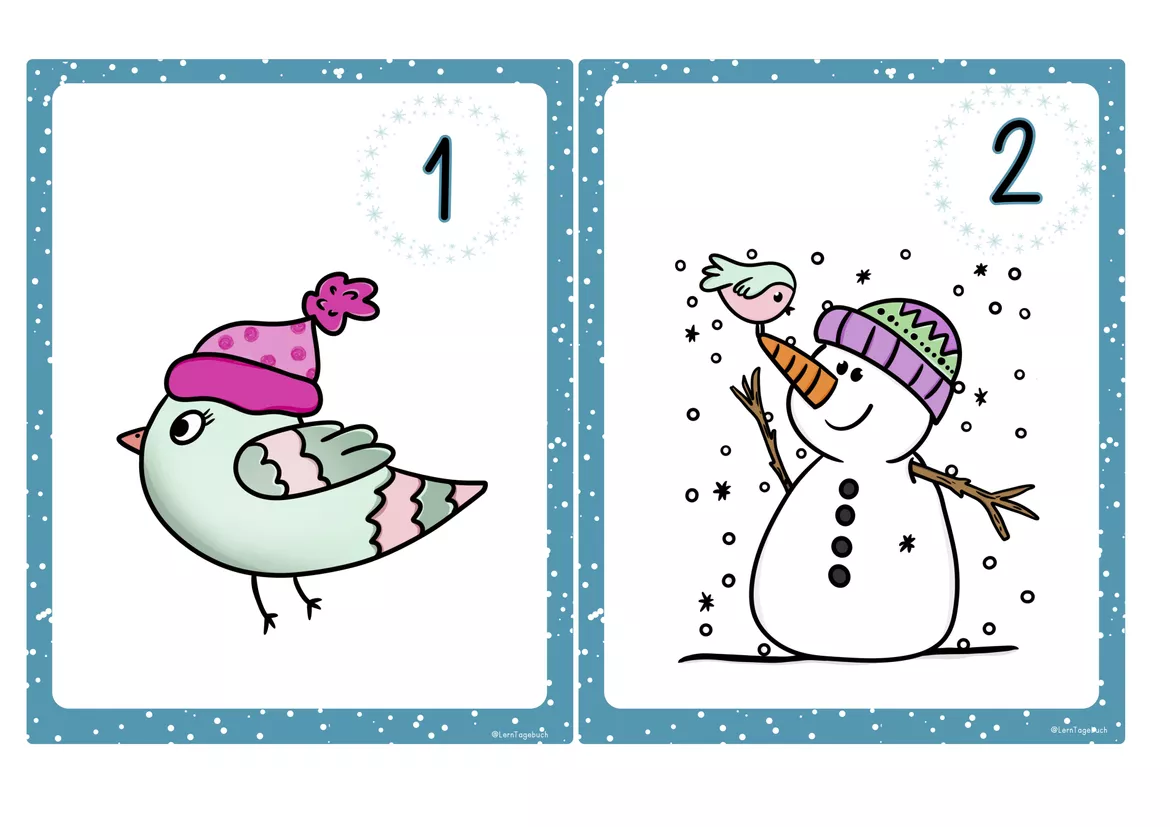 Bild in der Beschreibung des Unterrichtsmaterials Zahlenspaziergang, Rechenspaziergang Winter Zahlenraum 10, Rechnen Klasse 1 und Vorschule von LernTagebuch #1