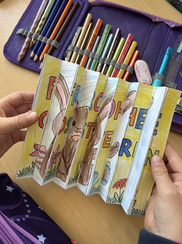 Bild in der Beschreibung des Unterrichtsmaterials Magische Zick-Zack Kippbilder - Frühling & Ostern (Klasse 2-5) Osterferien von Doodleteacher #1