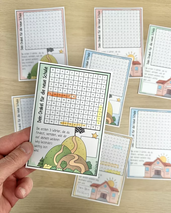 Bild in der Beschreibung des Unterrichtsmaterials Orakel/ Suchsel zum Abschied Grundschule / Wünsche / Verabschiedung von Doodleteacher #1