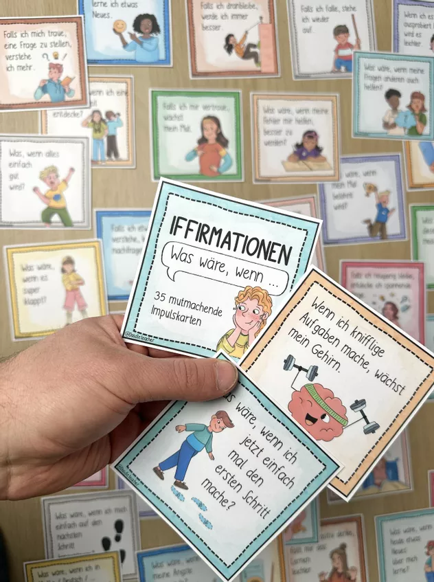 Bild in der Beschreibung des Unterrichtsmaterials Iffirmationen / If-Firmationen - 35 Mutmacher (Growth Mindset) von Doodleteacher #1