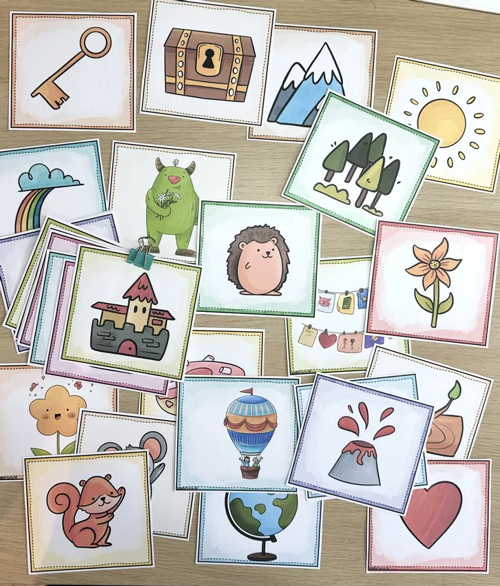 Bild in der Beschreibung des Unterrichtsmaterials Impulskarten für kreatives Erzählen, Schreiben und Spiele von Doodleteacher #1