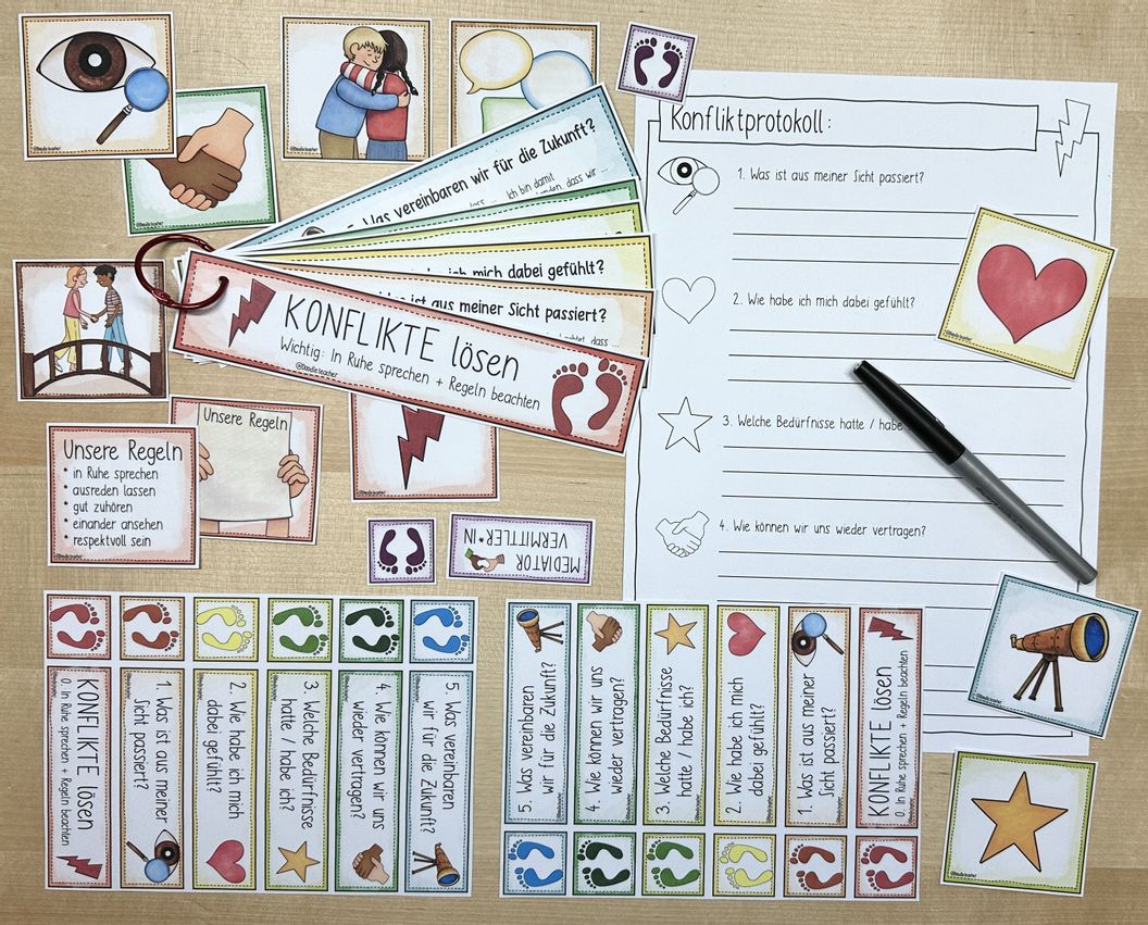 Bild in der Beschreibung des Unterrichtsmaterials Friedensbrücke / Konfliktlöser ⚡️ / Streitschlichter - Paket Konfliktlösung / Streit von Doodleteacher #3