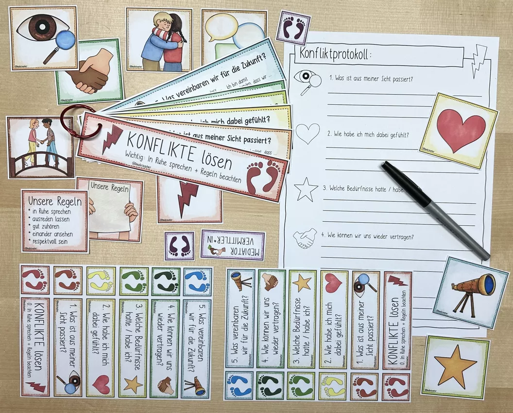 Bild in der Beschreibung des Unterrichtsmaterials Friedensbrücke / Konfliktlöser ⚡️ / Streitschlichter - Paket Konfliktlösung / Streit von Doodleteacher #3