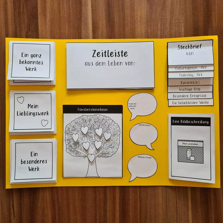 Bild in der Beschreibung des Unterrichtsmaterials Künstlerlapbook - für alle Künstler*innen einsetzbar von Frau Möllerle #1