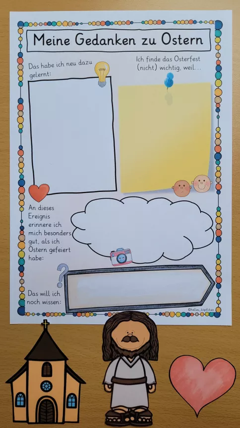 Bild in der Beschreibung des Unterrichtsmaterials Ostern Religion REFLEXIONSBOGEN Kirchenjahr von Helles Köpfchen #5