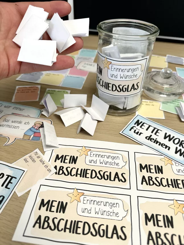 Bild in der Beschreibung des Unterrichtsmaterials Abschied / Mein Abschiedsglas – Abschluss Klasse 4 / Grundschule (Erinnerungen und Wünsche) von Doodleteacher #2