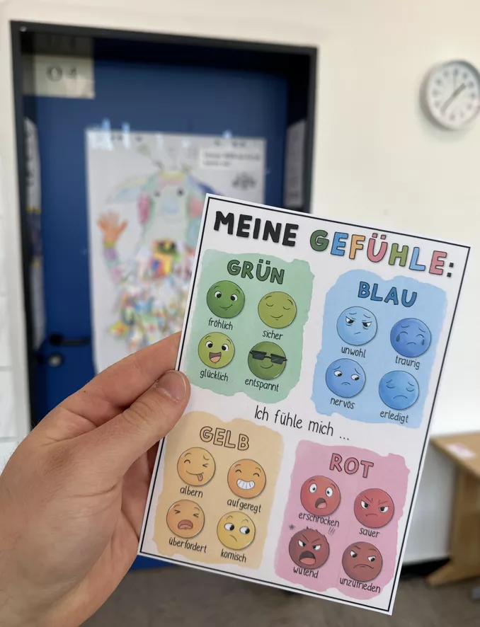 Bild in der Beschreibung des Unterrichtsmaterials Gefühle Poster Klassenzimmer / Schule (Emojis & Farben) Emotionen / Morgenkreis von Doodleteacher #2