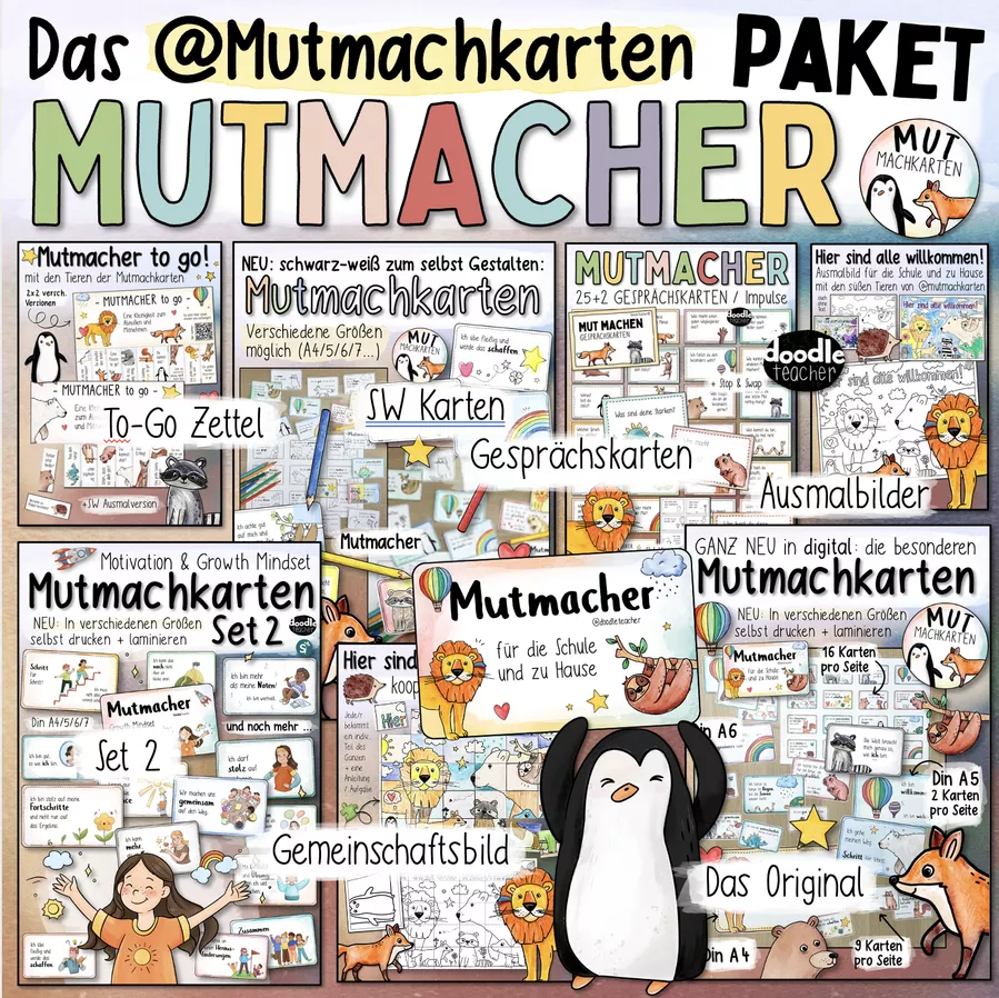 Bild in der Beschreibung des Unterrichtsmaterials @Mutmachkarten 🦊 - Materialpaket (Mutmacher, Poster, Karten & mehr) von Doodleteacher #1
