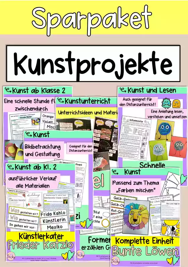 Sparpaket: Kunstprojekte Stundenentwürfe - Sparpaket: Kunstprojekte - Becky - Deckblatt