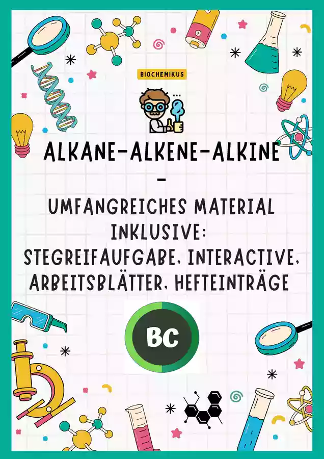Materialpaket Alkane, Alkene, Alkine Umfangreiches Arbeitsmaterial