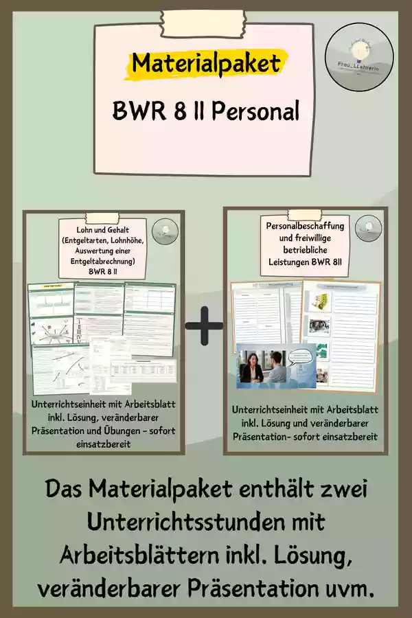 Materialpaket Personalbereich BWR 8 II Unterrichtsmaterial In Den Materialpaket Personalbereich BWR 8 II Unterrichtsmaterial In Den