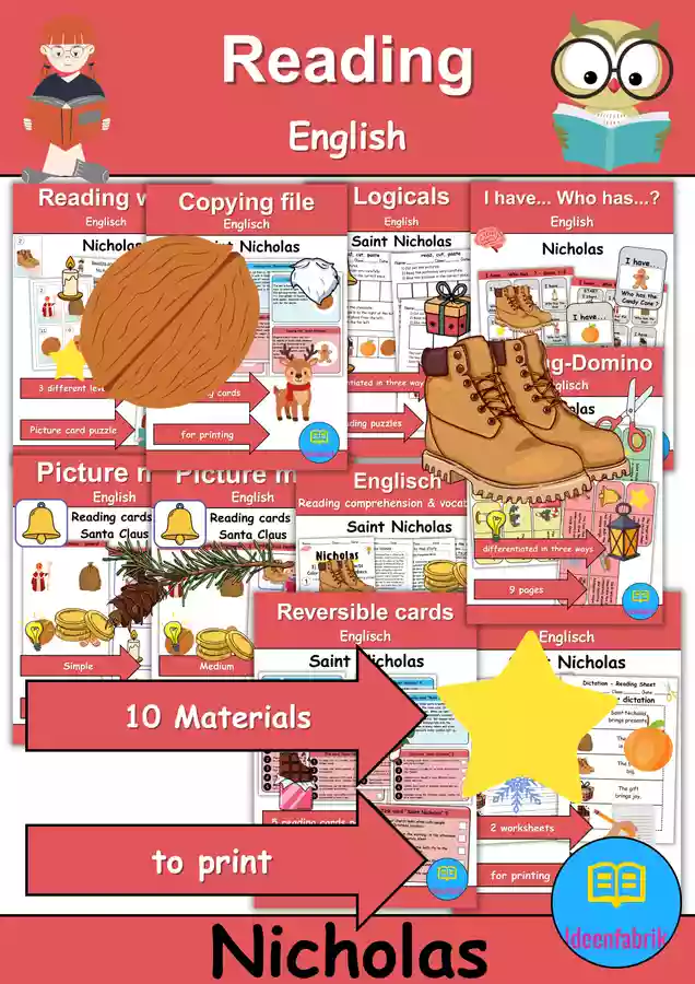 Materialpaket - Lesen / Reading - Nikolaus / Nicholas - Englisch ...