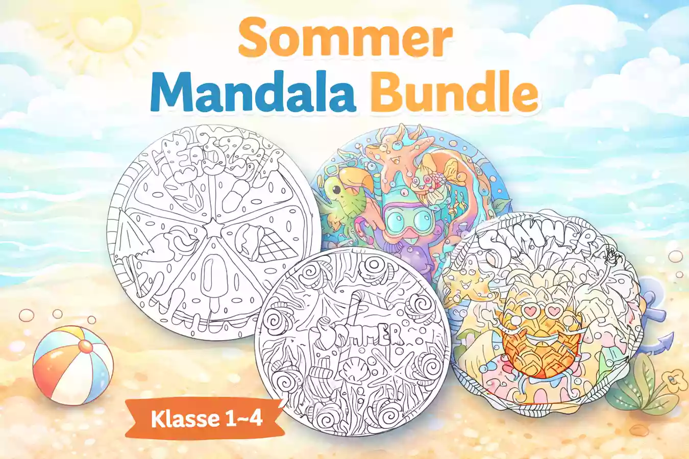 Mandala Ausmalbilder Sommer Eis Unterwasser Bundle Grundschule mandala-ausmalbilder-sommer-eis-unterwasser-bundle-grundschule