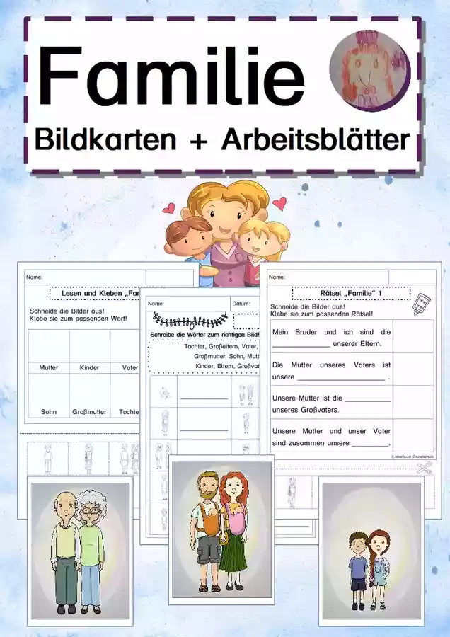 Familie - Bildkarten und Arbeitsblätter – Unterrichtsmaterial in den ...