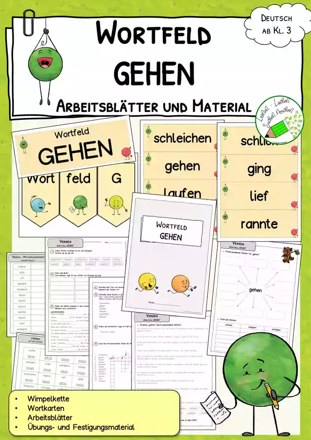 Wortfeld GEHEN Unterrichtsmaterial Und Wortkarten wortfeld-gehen-unterrichtsmaterial-und-wortkarten