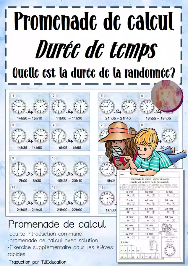 Promenade de calcul: Duree de temps - Ressource pédagogique pour les ...